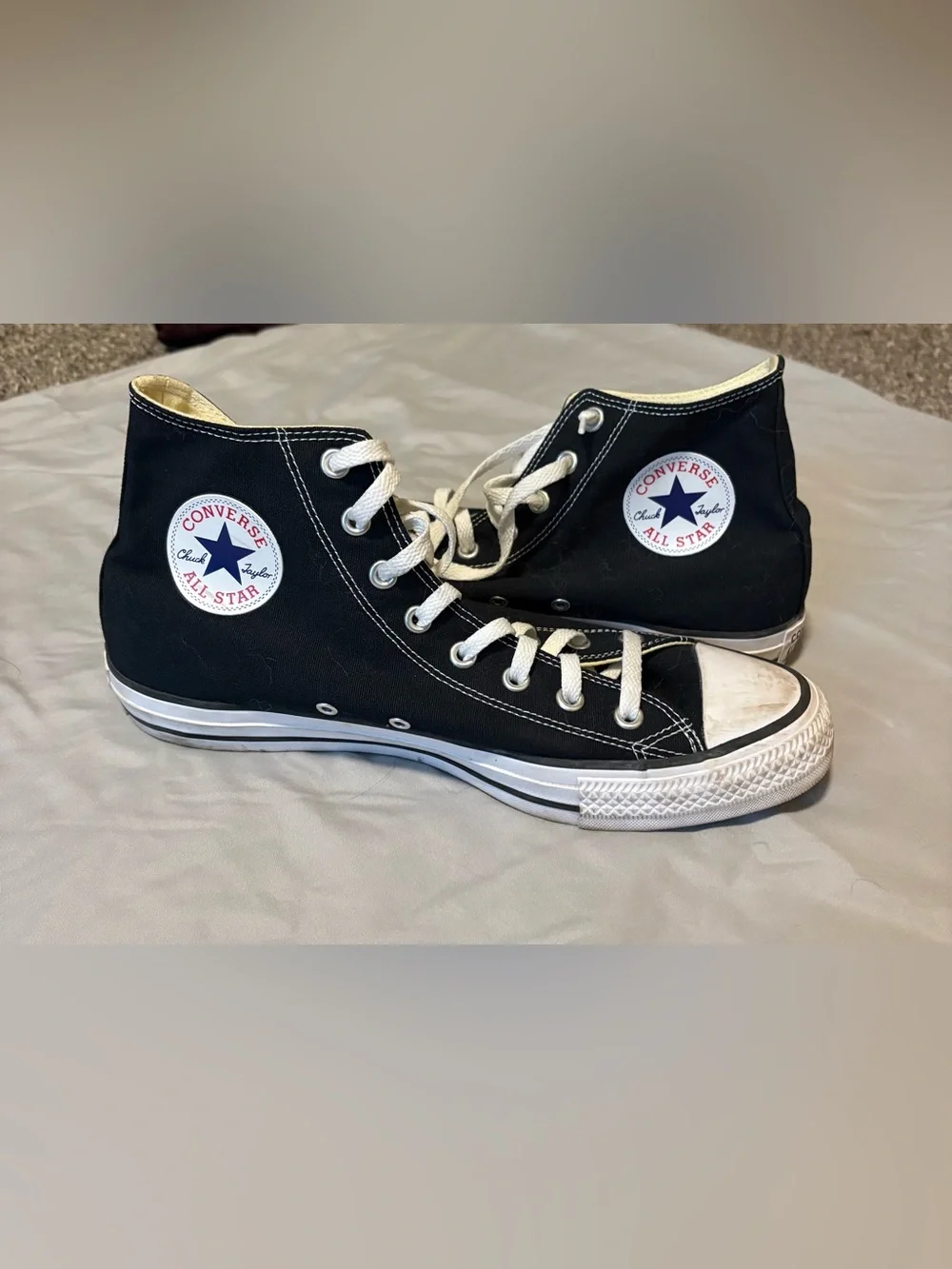 Converse Black High-Top Canvas Sneakers with White Accents